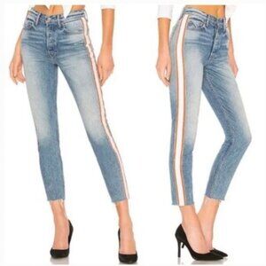Grlfrnd Karolina High Rise-Crop Jeans in Island Hopper